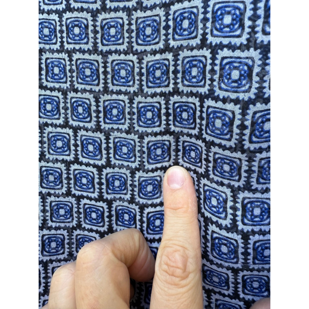 Diane Von Furstenberg Silk Geometric Short Sleeve Top Blue Print Women’s Medium - Picture 3 of 9